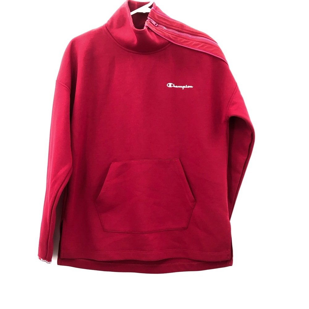 Champion red pullover shoulder zipper sweatshirt men’s size small
